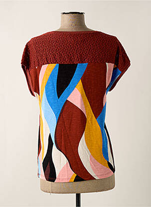 T-shirt coupe droite manches courtes marron STREET ONE femme