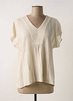 Blouse légère et transparente manches courtes beige BROADWAY femme