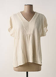 Blouse légère et transparente manches courtes beige BROADWAY femme