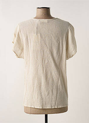 Blouse légère et transparente manches courtes beige BROADWAY femme