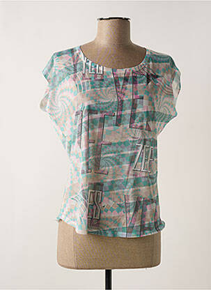 T-shirt stretch manches courtes vert YES.ZEE femme