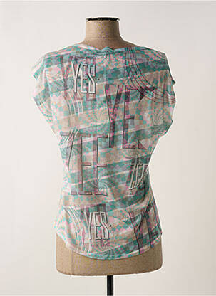 T-shirt stretch manches courtes vert YES.ZEE femme