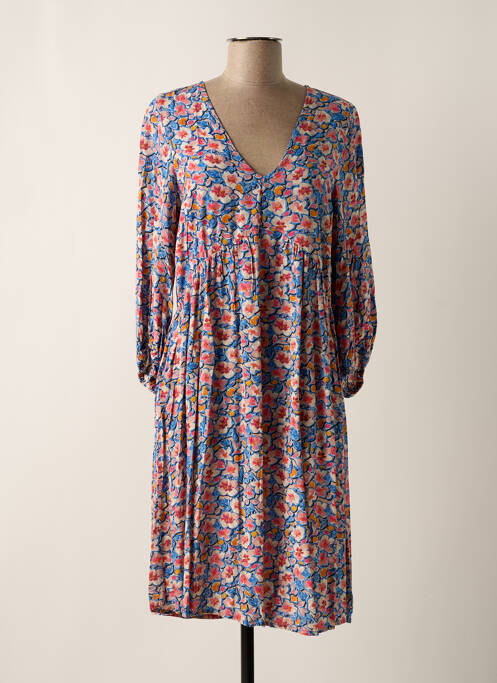 Robe mi-longue coupe fluide manches 3/4 bleu GARCIA femme