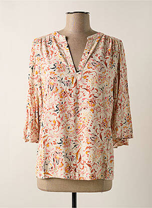 Blouse imprimé fleurs manches 3/4 beige GARCIA femme