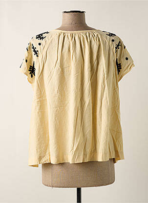 Blouse légère et transparente manches courtes beige LES TROPEZIENNES PAR M.BELARBI femme