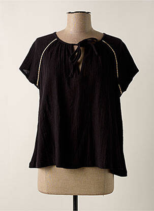 Blouse col rond manches courtes noir LES TROPEZIENNES PAR M.BELARBI femme