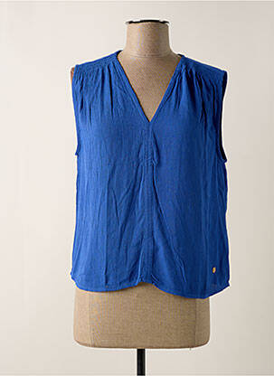 Blouse tissage crêpe sans manche bleu LES TROPEZIENNES PAR M.BELARBI femme