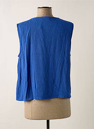 Blouse tissage crêpe sans manche bleu LES TROPEZIENNES PAR M.BELARBI femme