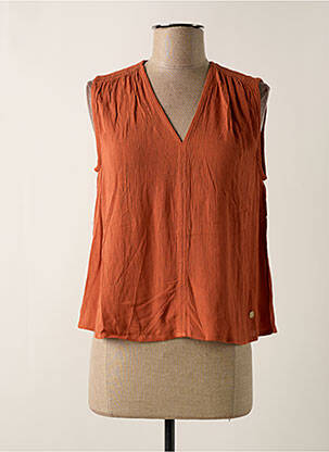 Blouse tissage crêpe sans manche orange LES TROPEZIENNES PAR M.BELARBI femme