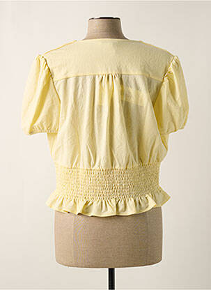 Blouse tissage popeline manches courtes jaune MORGAN femme