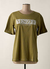 T-shirt vert YES.ZEE pour femme seconde vue