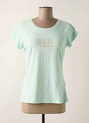 T-shirt vert YES.ZEE pour femme