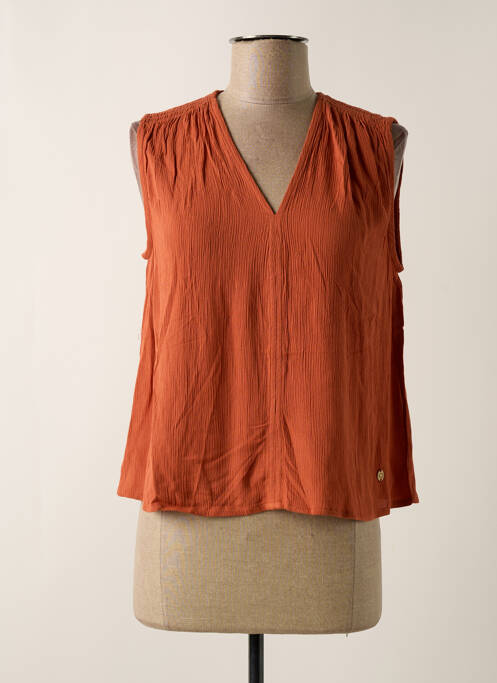 Blouse tissage crêpe sans manche orange LES TROPEZIENNES PAR M.BELARBI femme