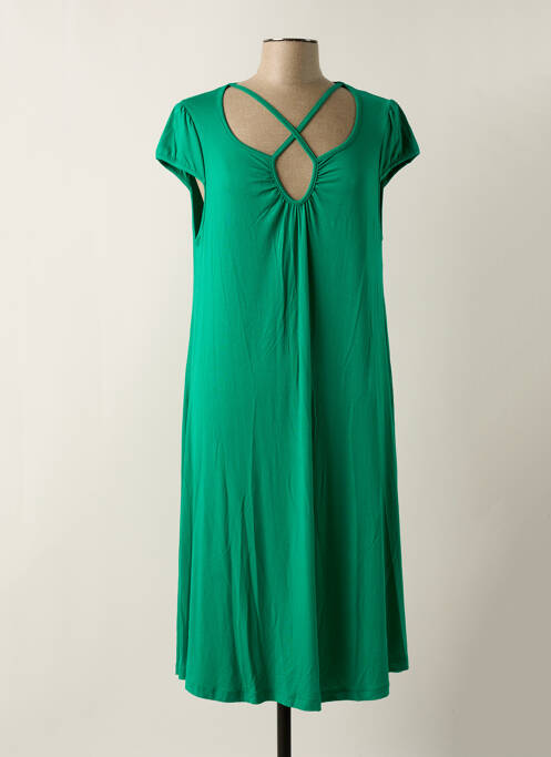 Robe mi-longue vert MALOKA pour femme