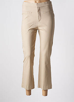 Pantalon 7/8 taille haute taille haute beige BROADWAY femme
