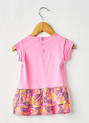 Robe mi-longue manches courtes manches courtes rose LOSAN fille
