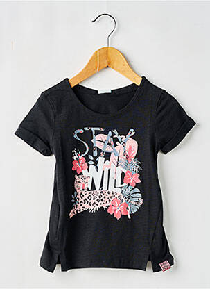 T-shirt stretch manches courtes noir BOBOLI fille