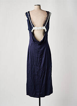 Robe longue manches dos nu sans manche bleu ELISA CAVALETTI femme