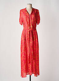 Robe longue imprimé fantaisie manches courtes rose EVA KAYAN femme