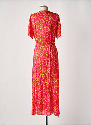Robe longue imprimé fantaisie manches courtes rose EVA KAYAN femme