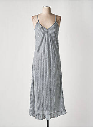 Robe longue coupe fluide fines bretelles bleu DRESS ADDICT femme