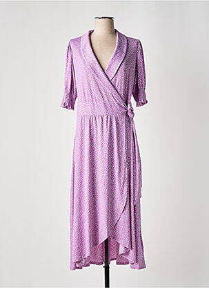 Robe longue manches courtes manches courtes violet MARBLE femme