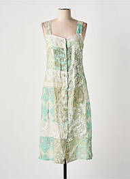 Robe mi-longue coupe fluide sans manche vert DOLCEZZA femme