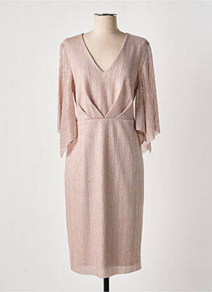 Robe mi-longue manches 3/4 manches 3/4 rose JOSEPH RIBKOFF femme