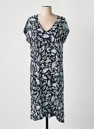 Robe mi-longue imprimé fantaisie manches courtes bleu ÉTYMOLOGIE femme
