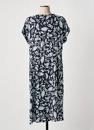 Robe mi-longue imprimé fantaisie manches courtes bleu ÉTYMOLOGIE femme