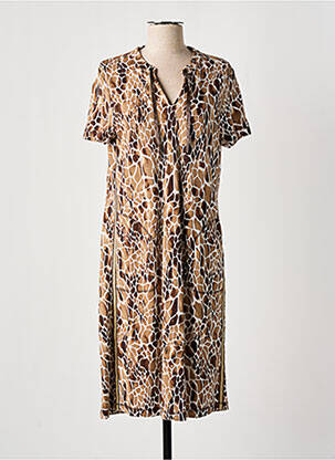 Robe mi-longue manches courtes manches courtes marron THOMAS RABE femme