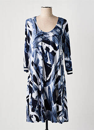 Robe mi-longue manches 3/4 manches 3/4 bleu JOSEPH RIBKOFF femme
