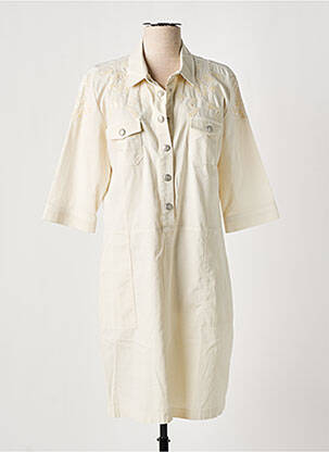 Robe mi-longue manches 3/4 manches 3/4 beige ANANKE femme