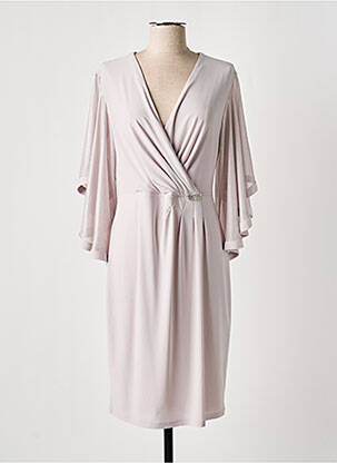 Robe mi-longue manches 3/4 manches 3/4 beige JOSEPH RIBKOFF femme
