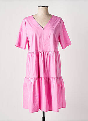 Robe mi-longue manches courtes manches courtes rose TUZZI femme