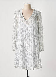 Robe mi-longue imprimé fantaisie manches longues blanc ÉTYMOLOGIE femme