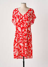 Robe mi-longue coupe fluide manches courtes rouge ÉTYMOLOGIE femme
