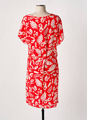 Robe mi-longue coupe fluide manches courtes rouge ÉTYMOLOGIE femme