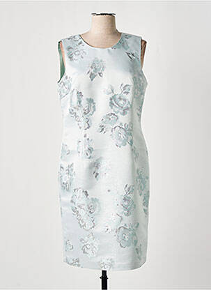 Robe mi-longue imprimé fleurs sans manche bleu GREGORY PAT femme