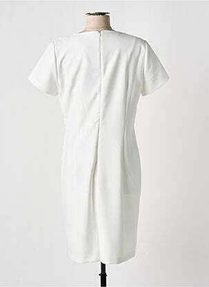 Robe mi-longue imprimé fantaisie manches courtes blanc GREGORY PAT femme