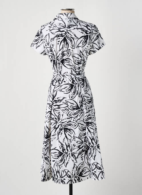 Robe mi-longue imprimé fantaisie manches courtes blanc JOSEPH RIBKOFF femme