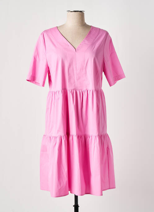 Robe mi-longue manches courtes manches courtes rose TUZZI femme