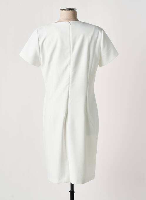 Robe mi-longue imprimé fantaisie manches courtes blanc GREGORY PAT femme