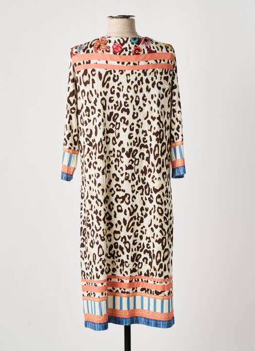 Robe mi-longue beige FUEGO WOMAN pour femme