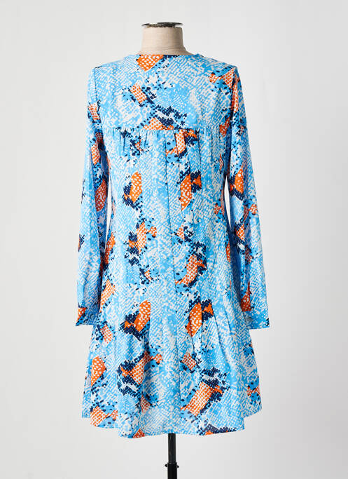 Robe mi-longue bleu MARBLE pour femme