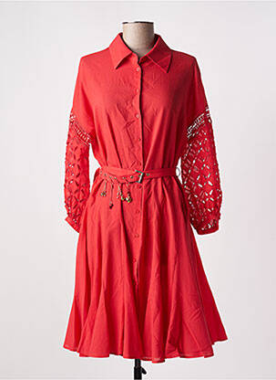 Robe mi-longue manches longues manches longues rouge FUEGO WOMAN femme