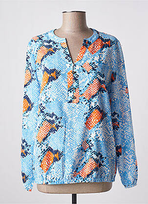 Blouse imprimé fantaisie manches longues bleu MARBLE femme