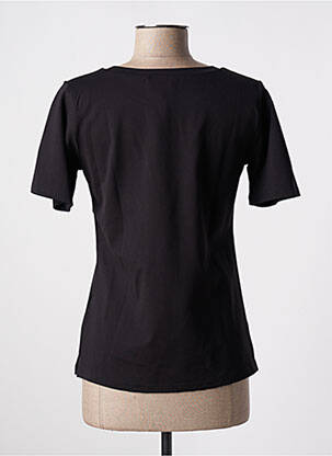 T-shirt sérigraphie avec strass manches courtes noir LEO & UGO femme