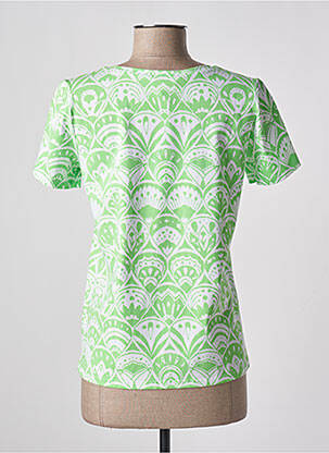 T-shirt imprimé fantaisie manches courtes vert LEO & UGO femme