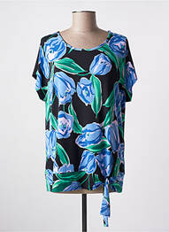T-shirt stretch manches courtes bleu JOSEPH RIBKOFF femme
